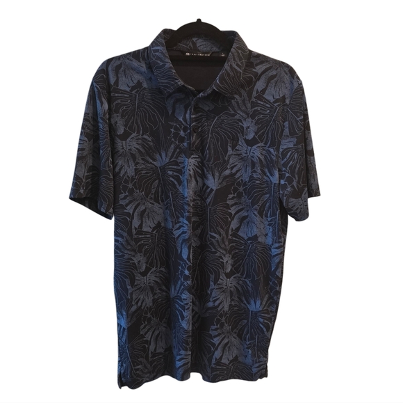 Travis Mathew Other - TRAVIS MATHEW Golf Polo Black Blue Palm Print